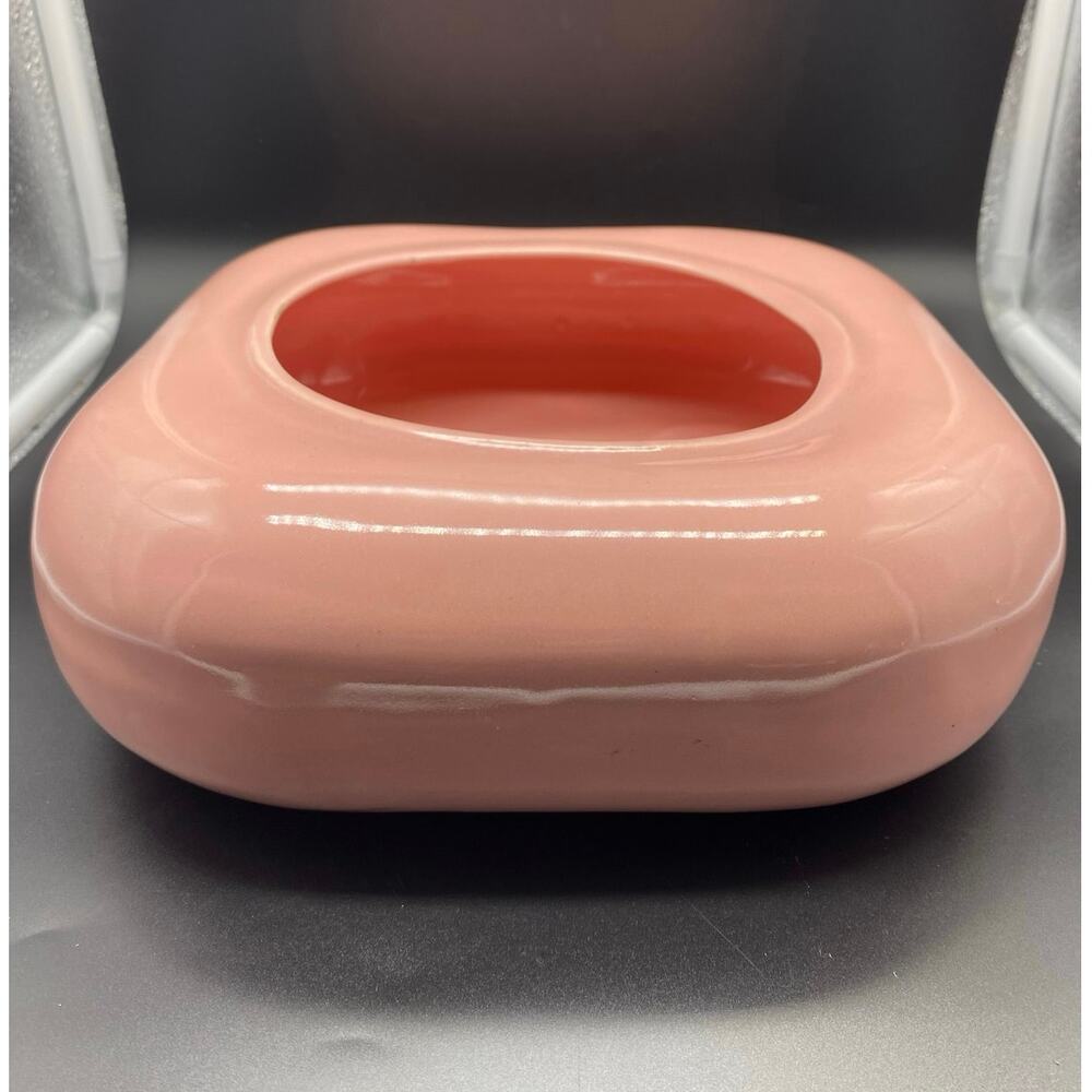 Vintage Dusty Rose Rounded Square Low Profile 80s planter Style of Haeger‎